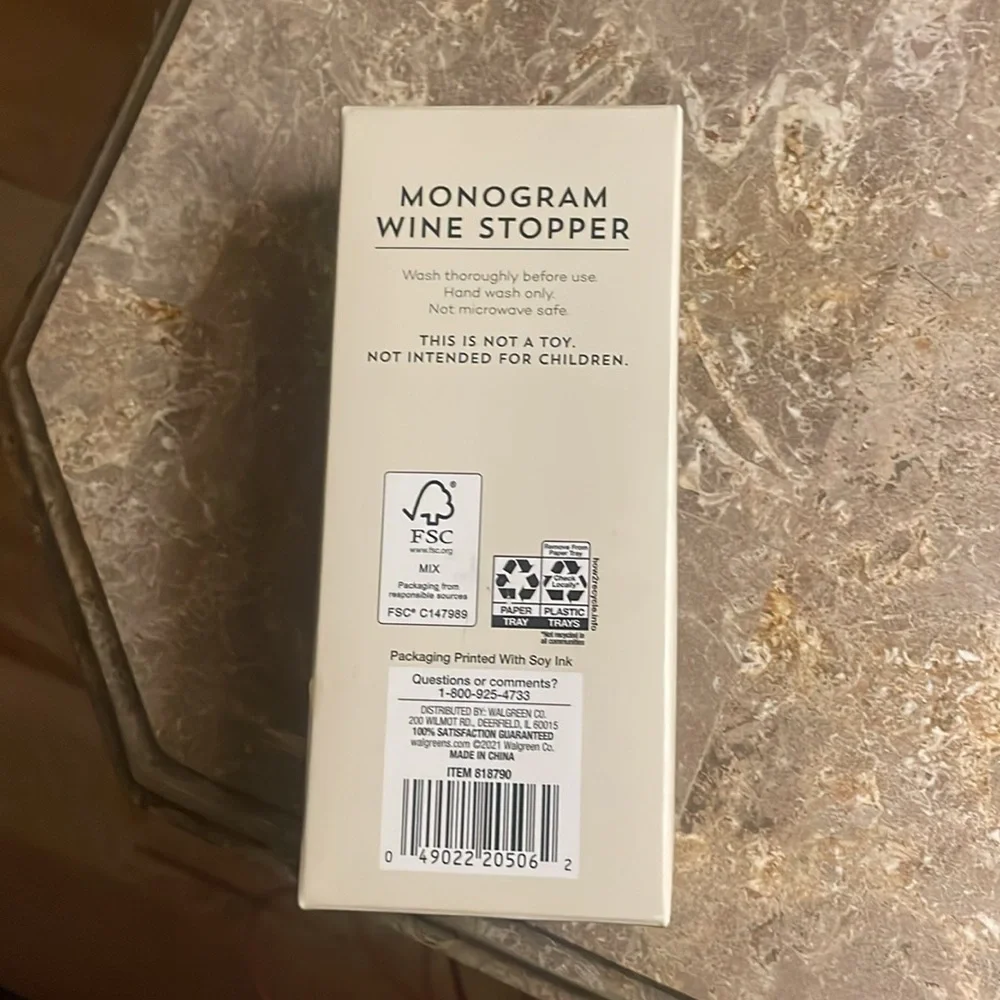Wine Stopper Monogram “K”